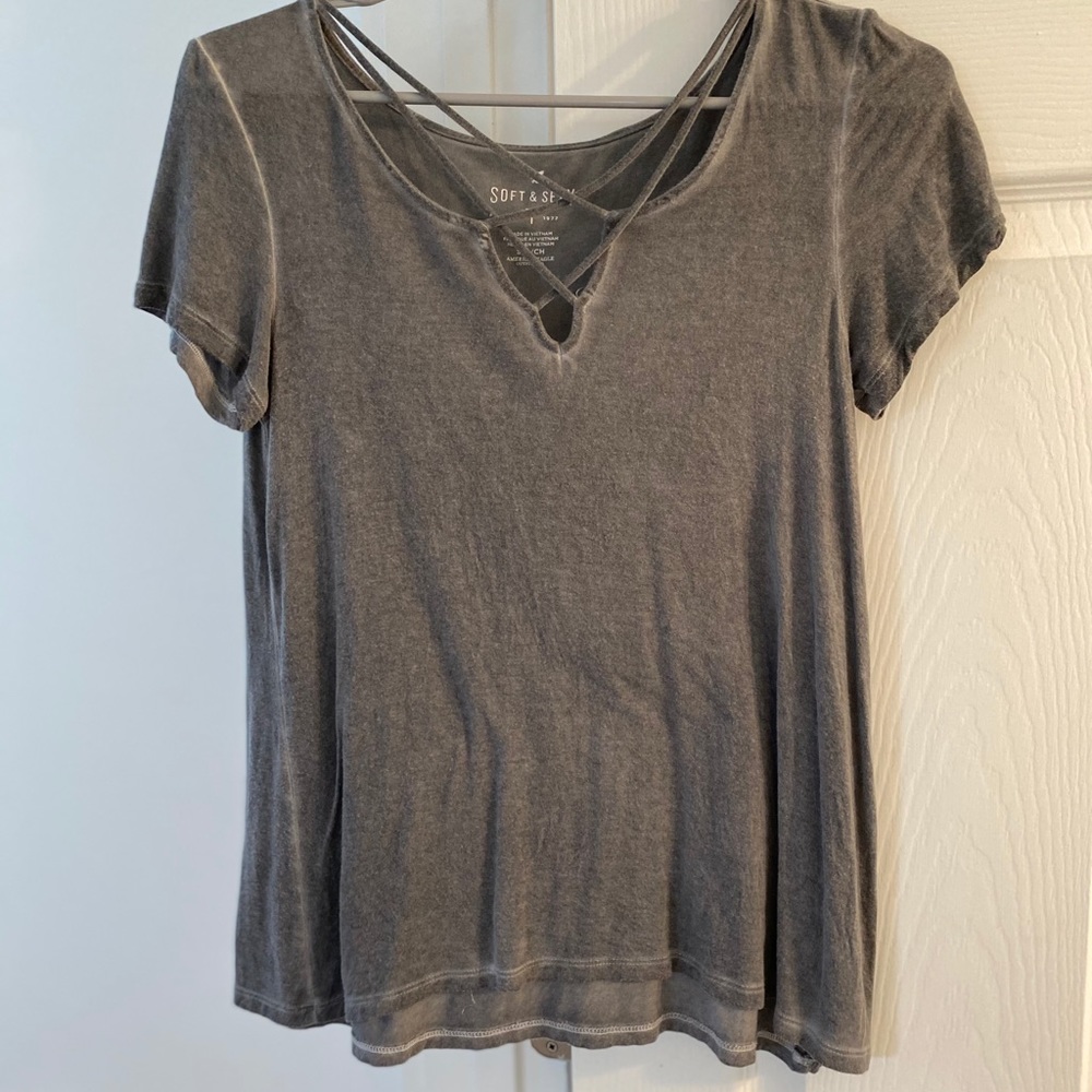 Grey American Eagle top